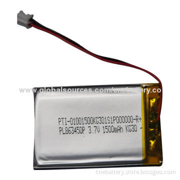 1,500mAh Lithium Polymer Battery with 3.7V Rated Voltage, Used for LED Lights and Solar Lamps,Tester